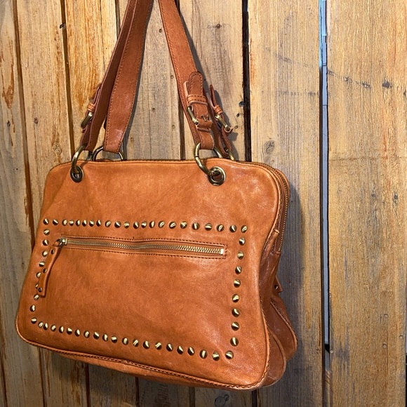 Sorial Tan Leather Satchel - Picture 3 of 9